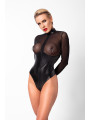 Body Edge zippé avec anneaux F321 wetlook et tulle