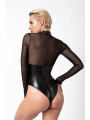 Body Edge zippé avec anneaux F321 wetlook et tulle