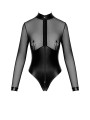 Body Edge zippé avec anneaux F321 wetlook et tulle