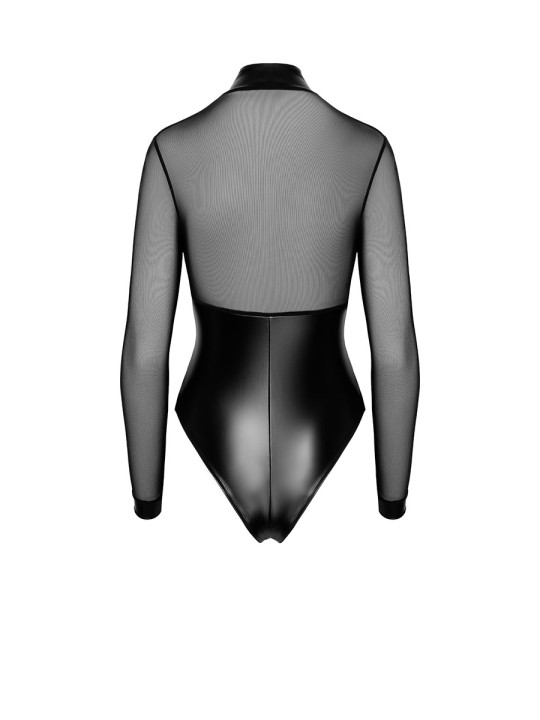 Body Edge zippé avec anneaux F321 wetlook et tulle