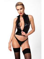 Top zippé Glam F324 vinyle et wetlook