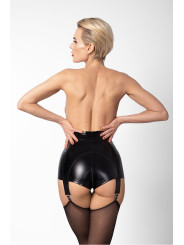 Short à jarretelles Glam F325 vinyle et wetlook