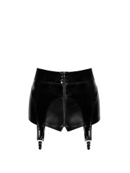 Short à jarretelles Glam F325 vinyle et wetlook