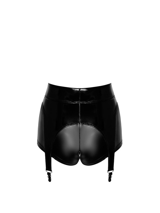 Short à jarretelles Glam F325 vinyle et wetlook