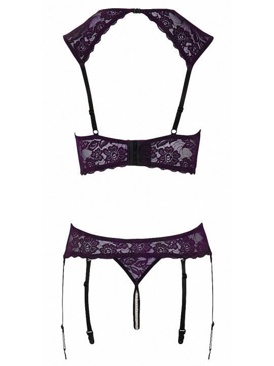 Ensemble lingerie ouverte violet - Cotelli Lingerie