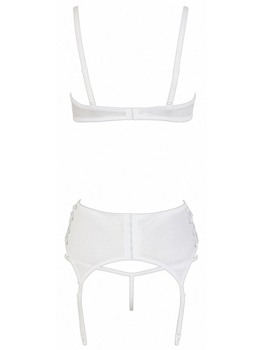 Ensemble lingerie 3 pièces ouvert blanc - Cottelli Lingerie