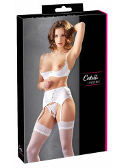 Ensemble lingerie 3 pièces ouvert blanc - Cottelli Lingerie