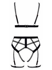 Set lingerie BDSM harnais noir - Cotelli Lingerie