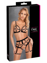 Set lingerie BDSM harnais noir - Cotelli Lingerie