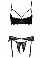 Ensemble lingerie ouverte noir - Cotelli Lingerie