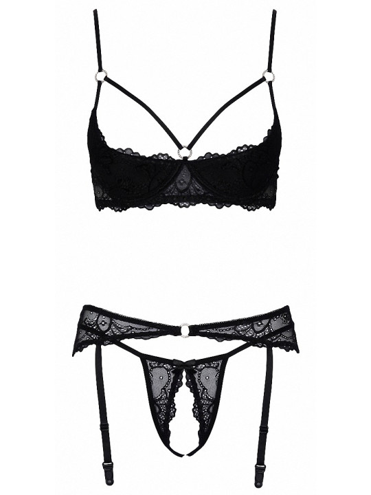 Ensemble lingerie ouverte noir - Cotelli Lingerie