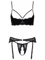 Ensemble lingerie ouverte noir - Cotelli Lingerie