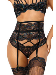 Porte-jarretelles dentelle Noir V-10362 - Axami