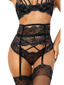 Porte-jarretelles dentelle Noir V-10362 - Axami