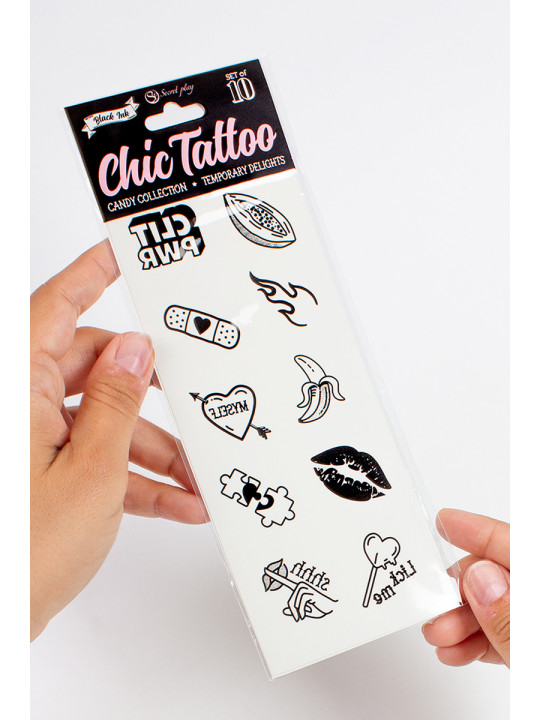10 tatouages temporaires Candy Collection - Secret Play