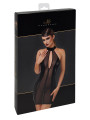 Mini robe tulle et wetlook Luxuria F370 - Noir Handmade