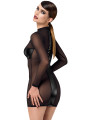 Mini robe tulle et wetlook Crossfire F369 - Noir Handmade