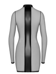 Mini robe tulle et wetlook Crossfire F369 - Noir Handmade