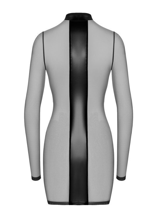Mini robe tulle et wetlook Crossfire F369 - Noir Handmade