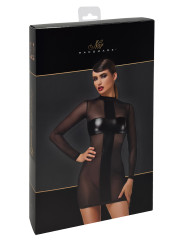 Mini robe tulle et wetlook Crossfire F369 - Noir Handmade