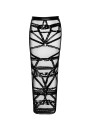 Jupe longue fendue Bondesque F360 - Noir Handmade