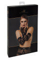 Gants longs floqués Bondesque F361 - Noir Handmade