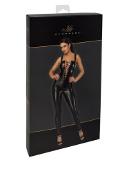 Combinaison lacée en wetlook Vixen F362 - Noir Handmade