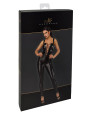 Combinaison lacée en wetlook Vixen F362 - Noir Handmade