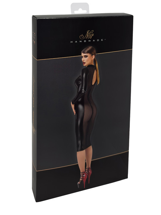 Robe fuseau Crystal F371 - Noir Handmade