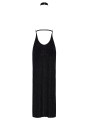Robe longue en maille pailletée Onyx F372 - Noir Handmade