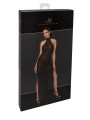 Robe longue en maille pailletée Onyx F372 - Noir Handmade