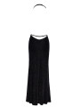 Robe longue fendue Onyx F373 - Noir Handmade