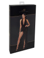 Robe longue fendue Onyx F373 - Noir Handmade