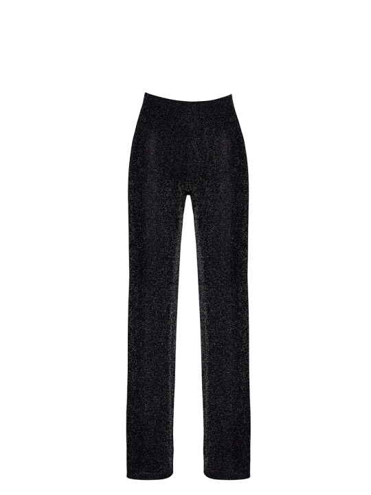 Pantalon en maille pailletée Onyx F374 - Noir Handmade
