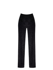 Pantalon en maille pailletée Onyx F374 - Noir Handmade