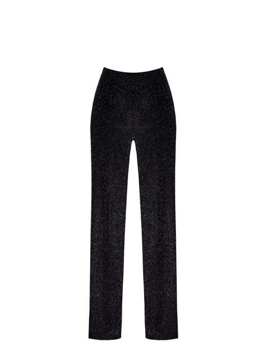 Pantalon en maille pailletée Onyx F374 - Noir Handmade