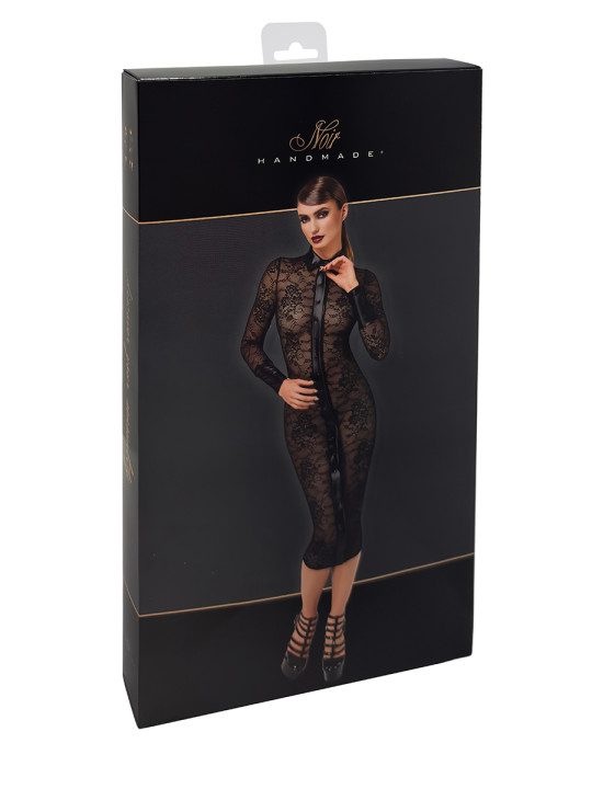 Robe fourreau Noirelle F376 - Noir Handmade