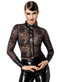 Chemise dentelle Noirelle F377 - Noir Handmade