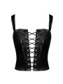 Corset en vinyle Dominae F379 - Noir Handmade