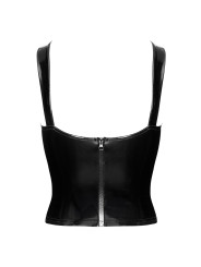 Corset en vinyle Dominae F379 - Noir Handmade