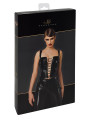 Corset en vinyle Dominae F379 - Noir Handmade