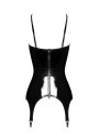 Corset porte-jarretelle vinyle Dominae F381 - Noir Handmade