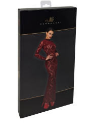 Robe fendue en tulle floqué Kink Royal F383 - Noir Handmade