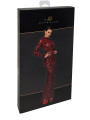 Robe fendue en tulle floqué Kink Royal F383 - Noir Handmade