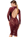 Robe fourreau en tulle floqué Kink Royal F384 - Noir Handmade