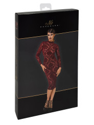 Robe fourreau en tulle floqué Kink Royal F384 - Noir Handmade
