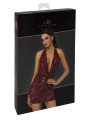 Mini robe dos nu en tulle floqué Kink Royal F385 - Noir Handmade