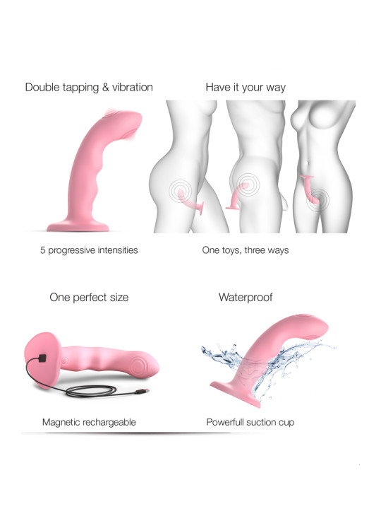 Vibro Tapping dildo wave rose - Strap on Me
