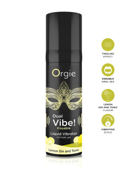 Gel d'excitation Dual Vibe Lemon Gin Tonic Liquid Vibrator